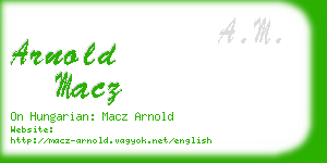 arnold macz business card